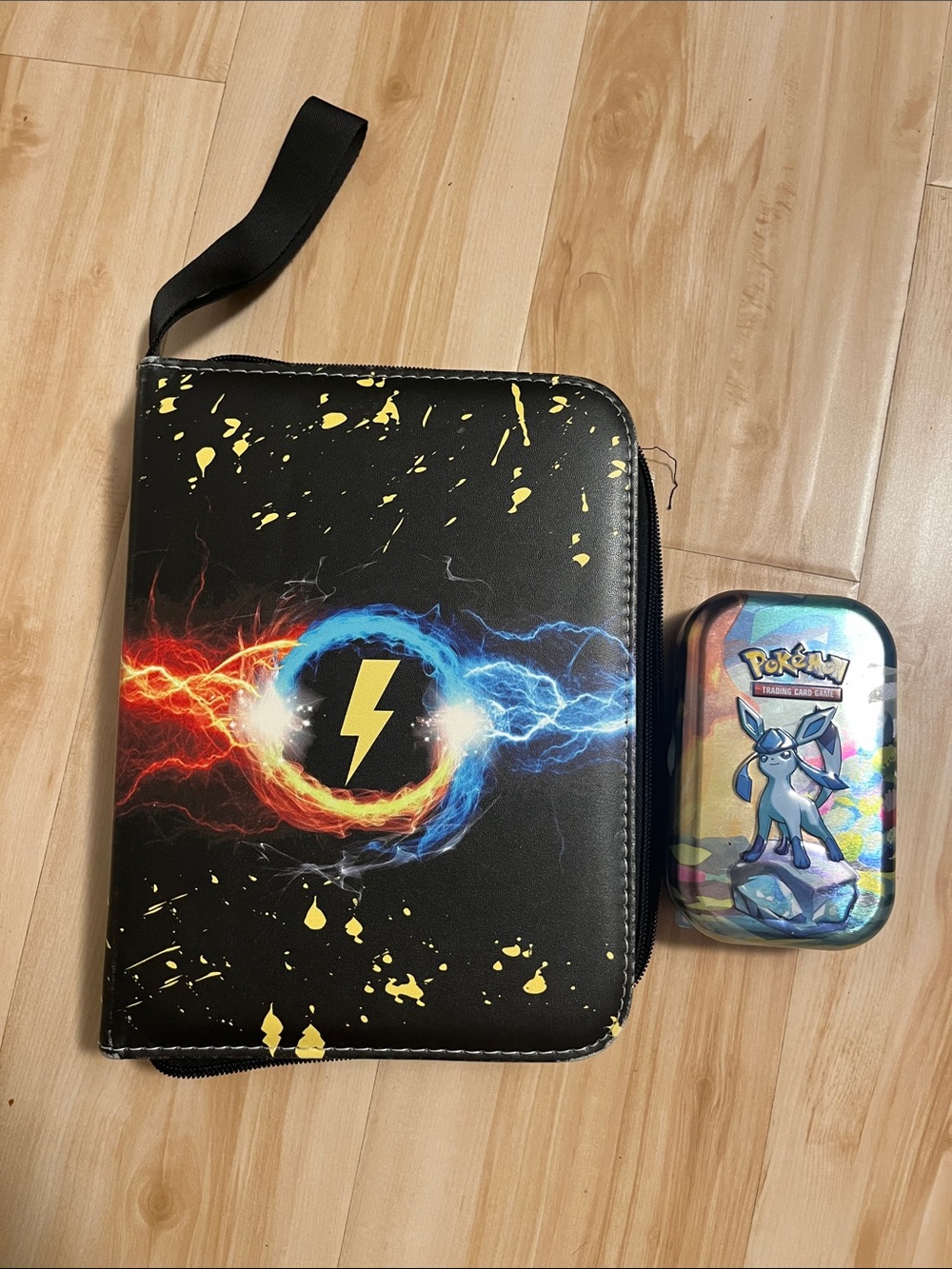 Pokémon Zippered Card Binder and Tin Set - Black with Yellow & Blue Accents